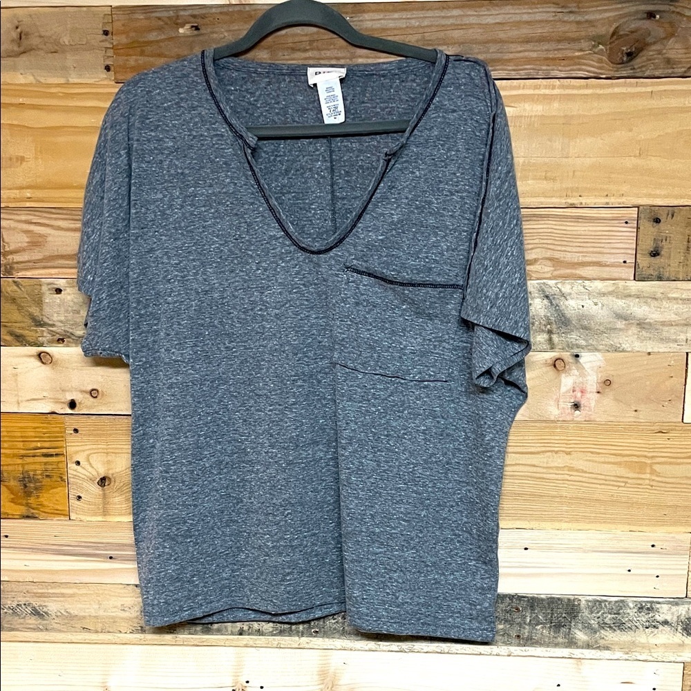 BiBi size Medium Charcoal Color V-neck Short Sleeve Oversize T-shirt with Pocket